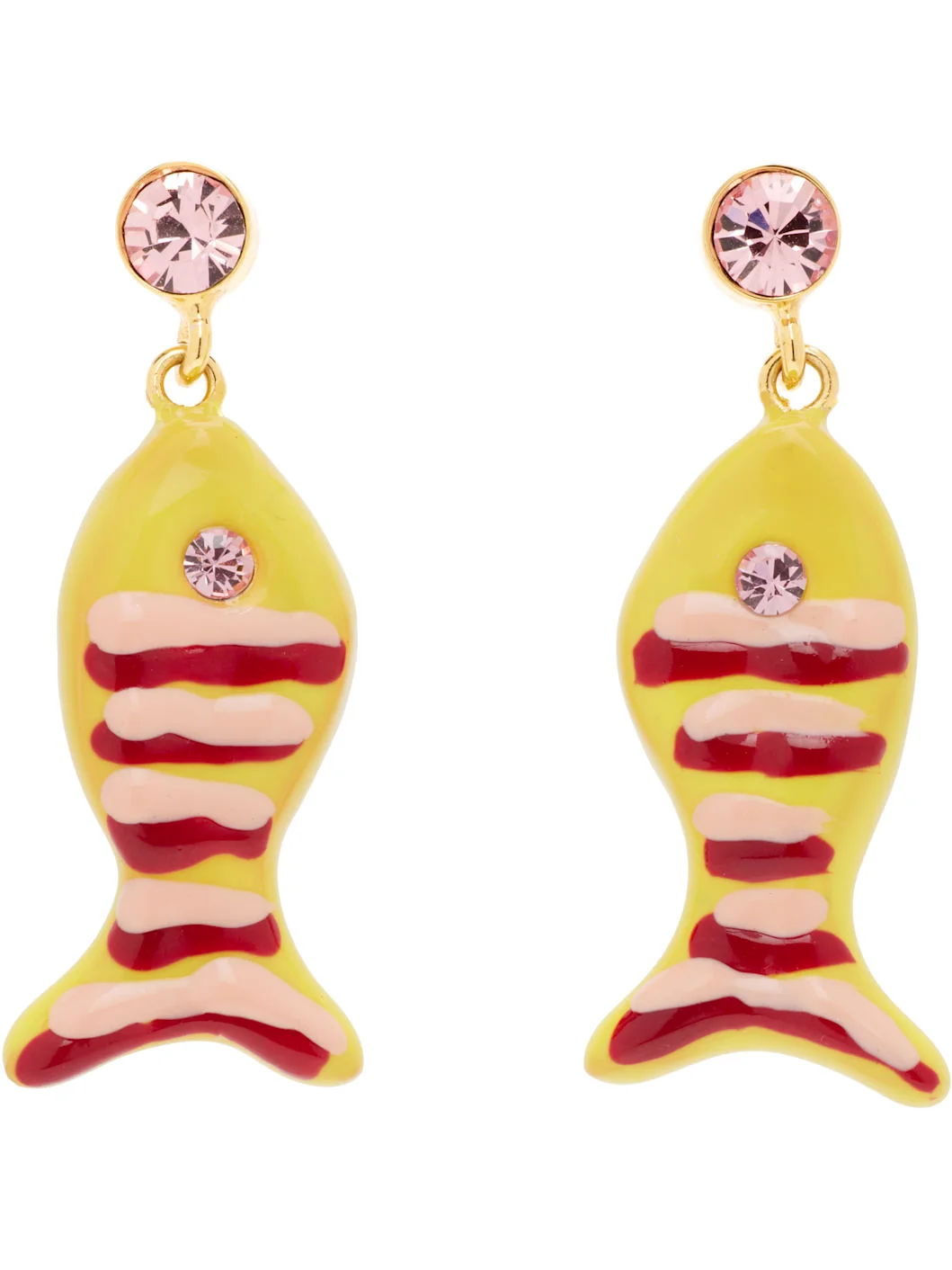 Fish & Rhinestone Earrings - 1