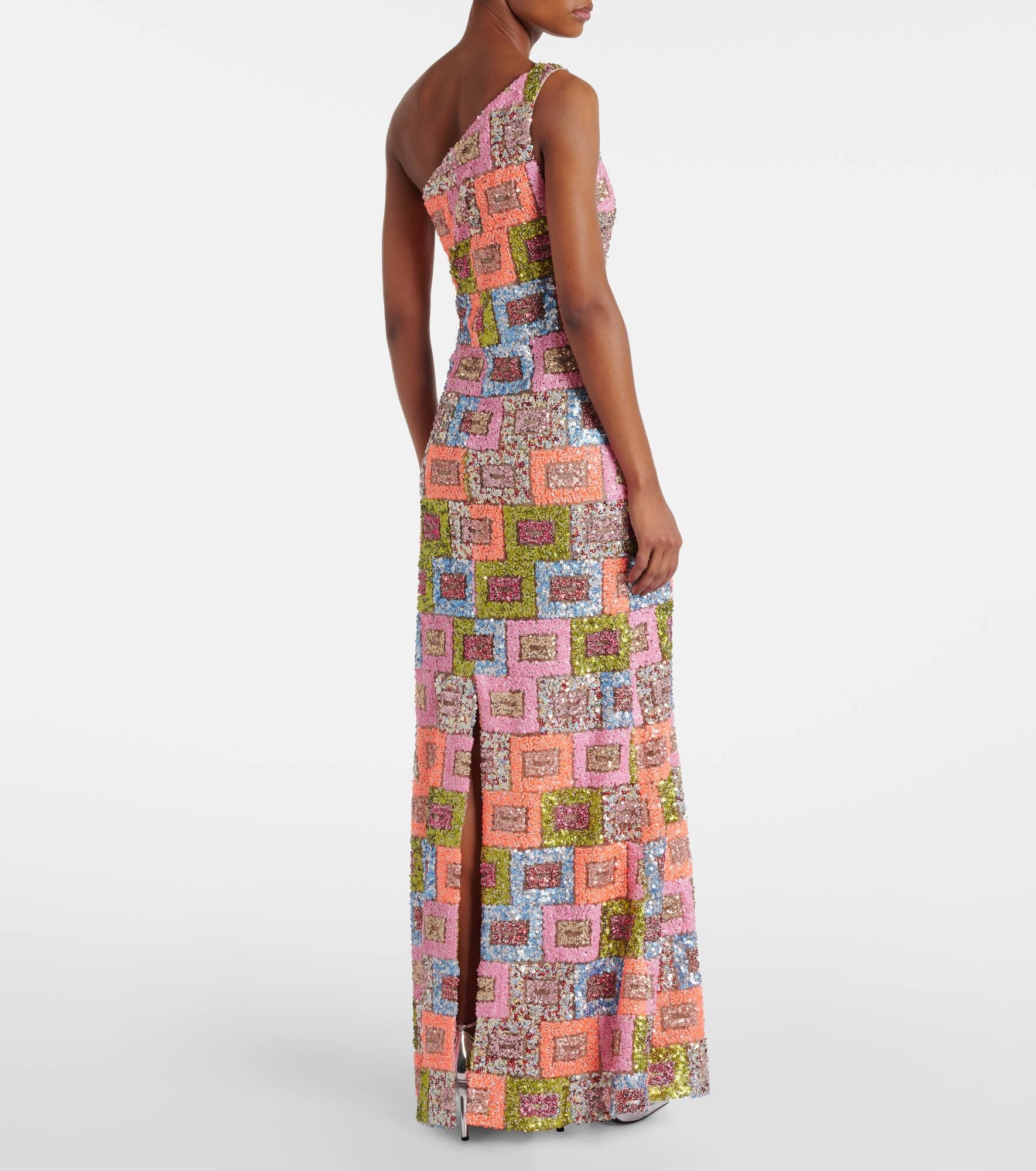 Sequined one-shoulder gown - 3