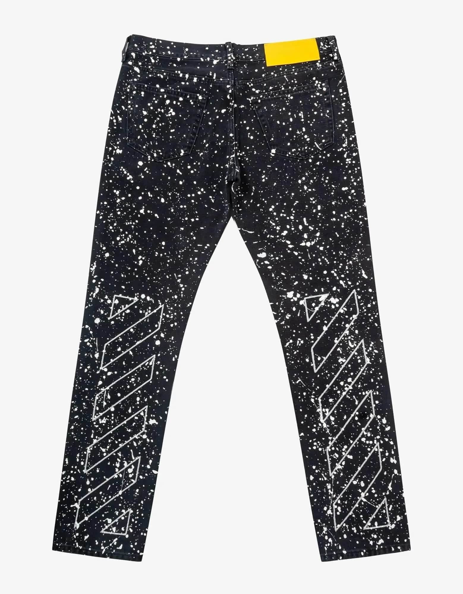 Off-White Black Diag Outline Paint Skinny Jeans - 2