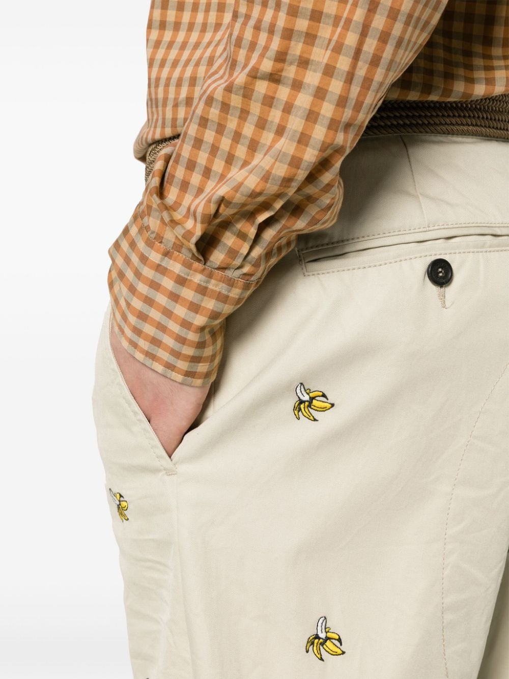 Embroidered Fruits chino pants - 5