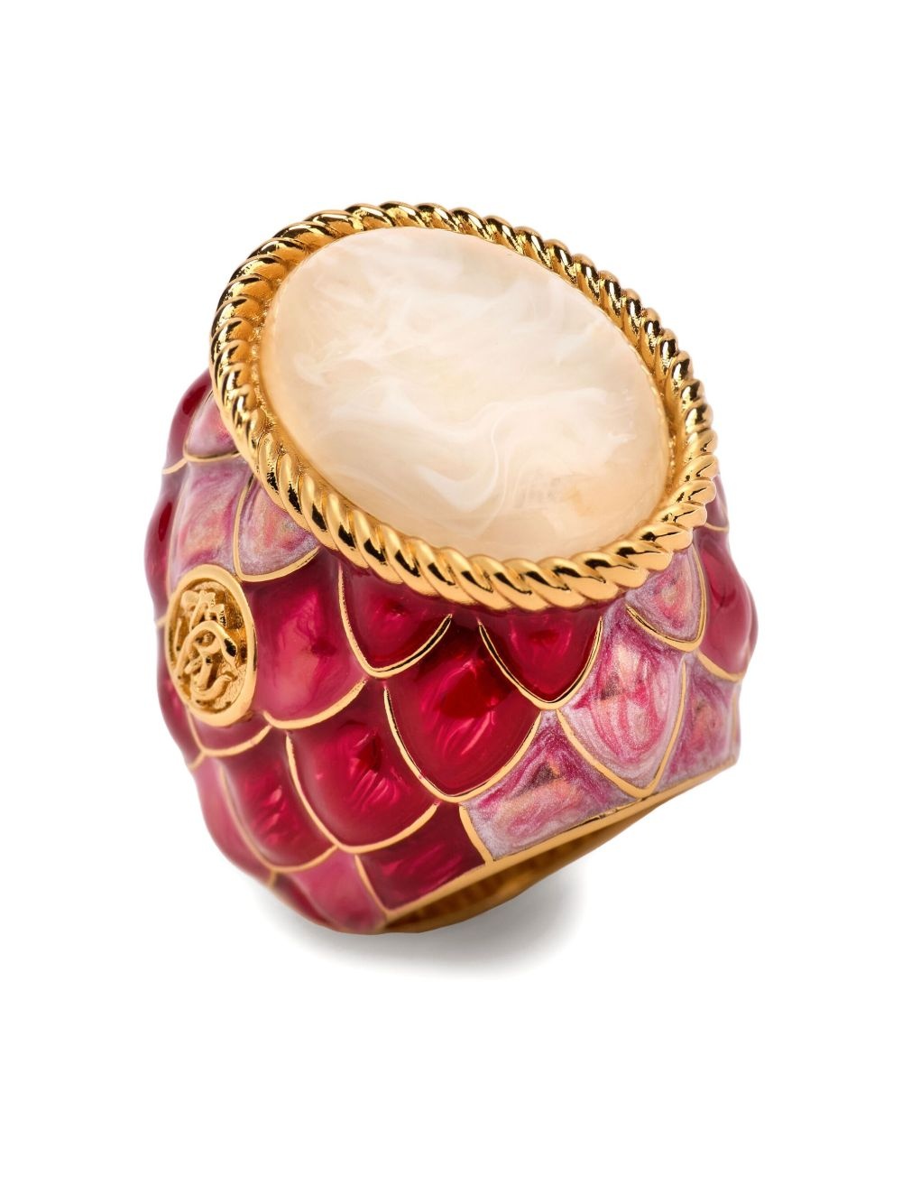 stone-embellished scaled ring - 3