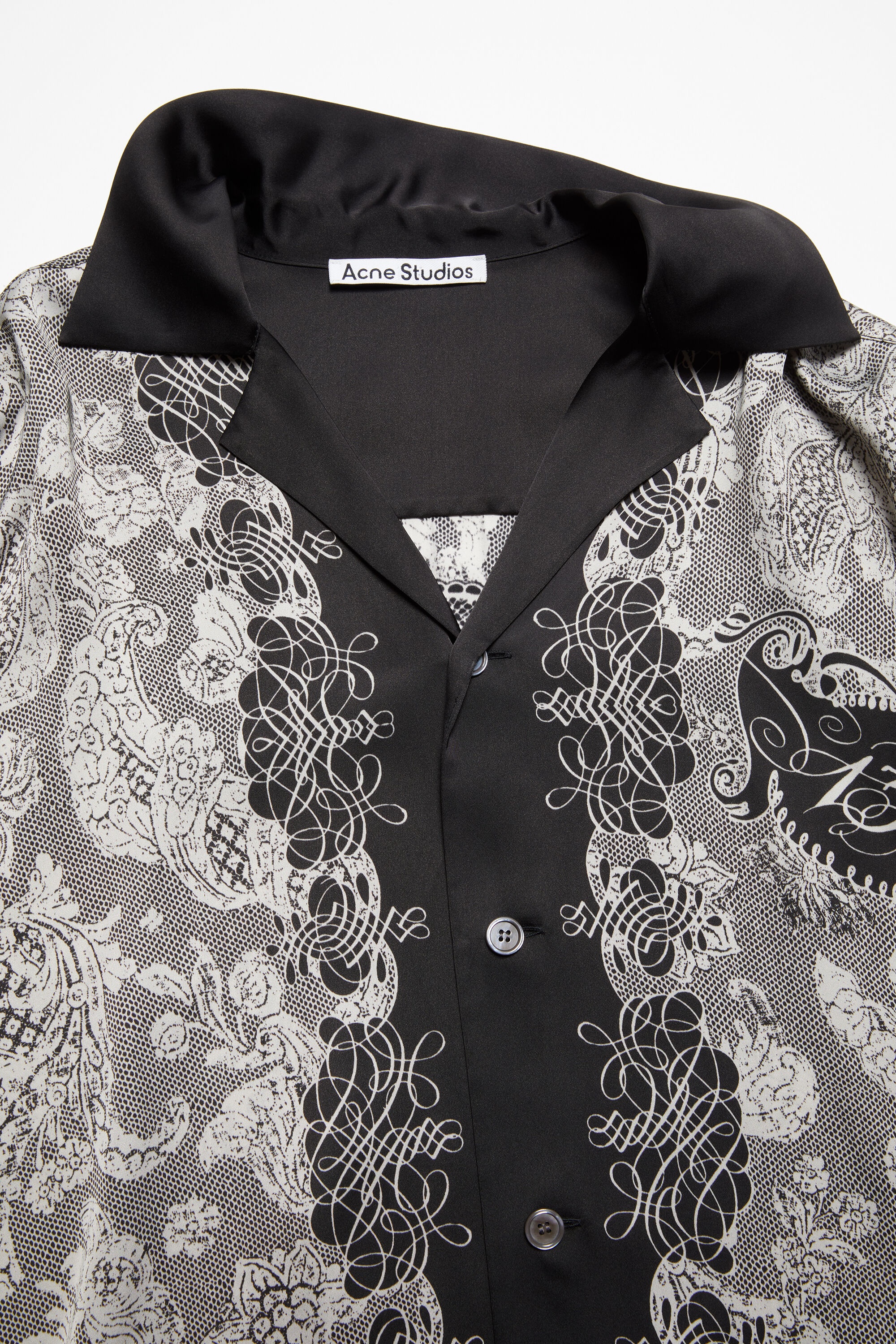 Print button-up shirt - Black/Ecru - 5