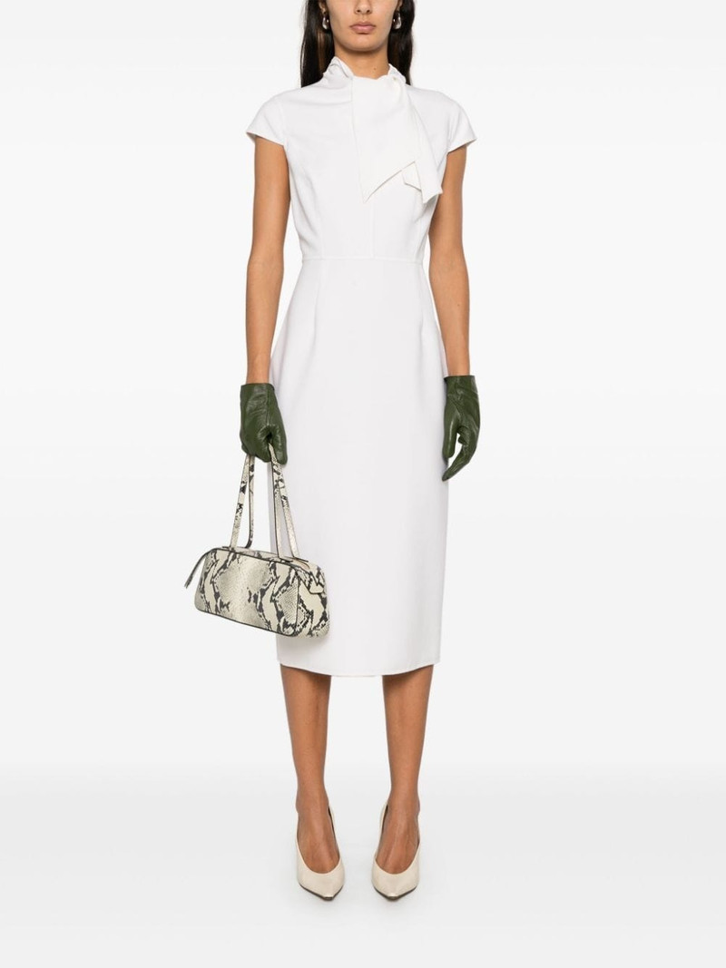 Oscar de la Renta neck tie-fastening midi dress outlook