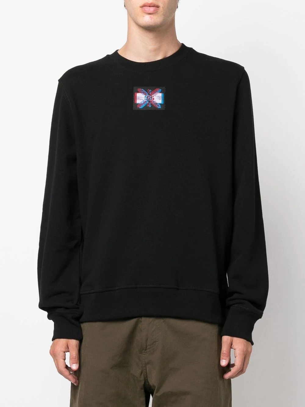 logo-patch crew-neck jumper - 3