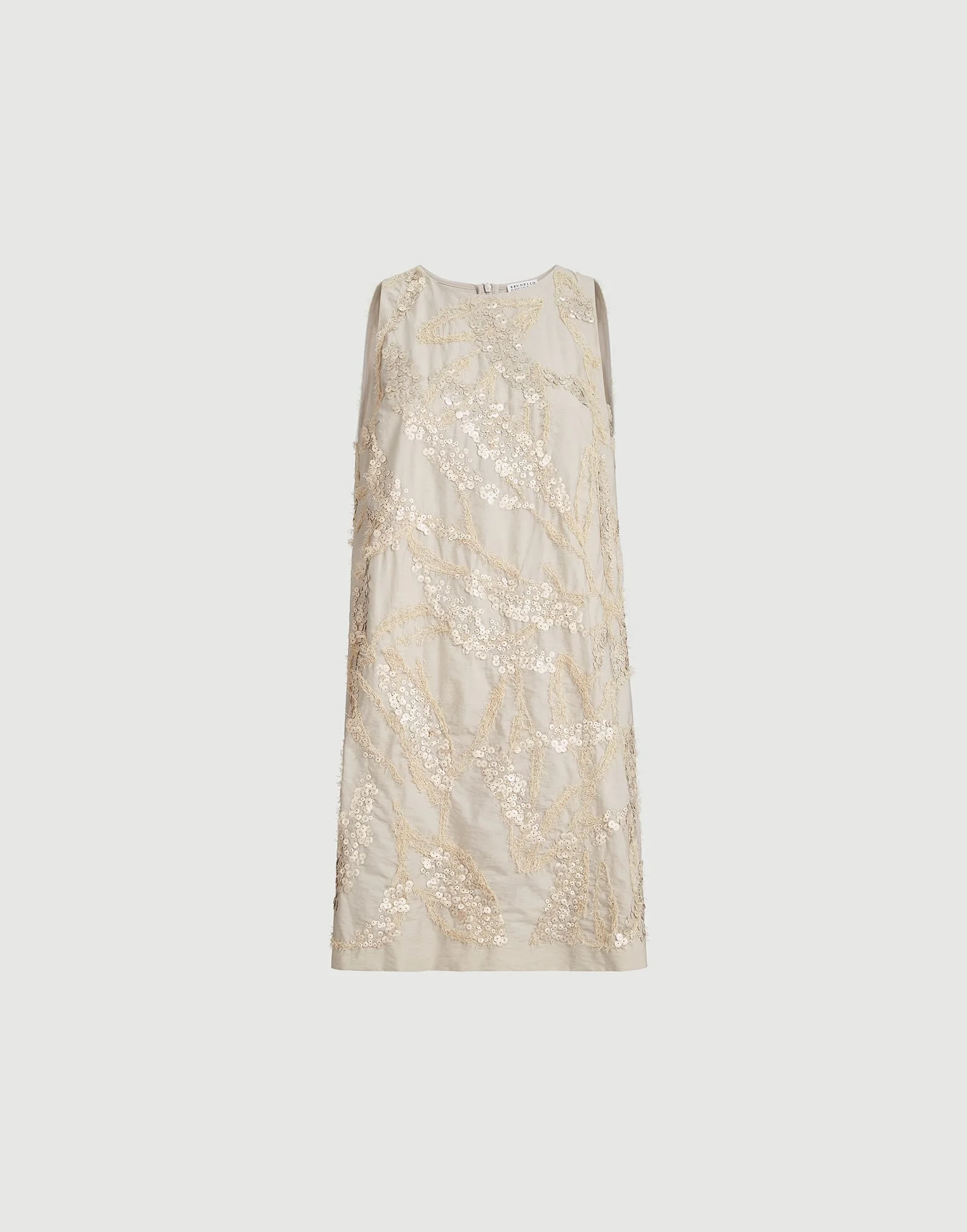 Techno cotton poplin mini dress with dazzling seabed embroidery - 1