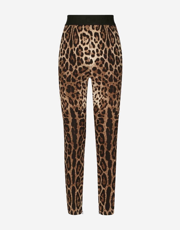 Leopard-print charmeuse leggings - 1