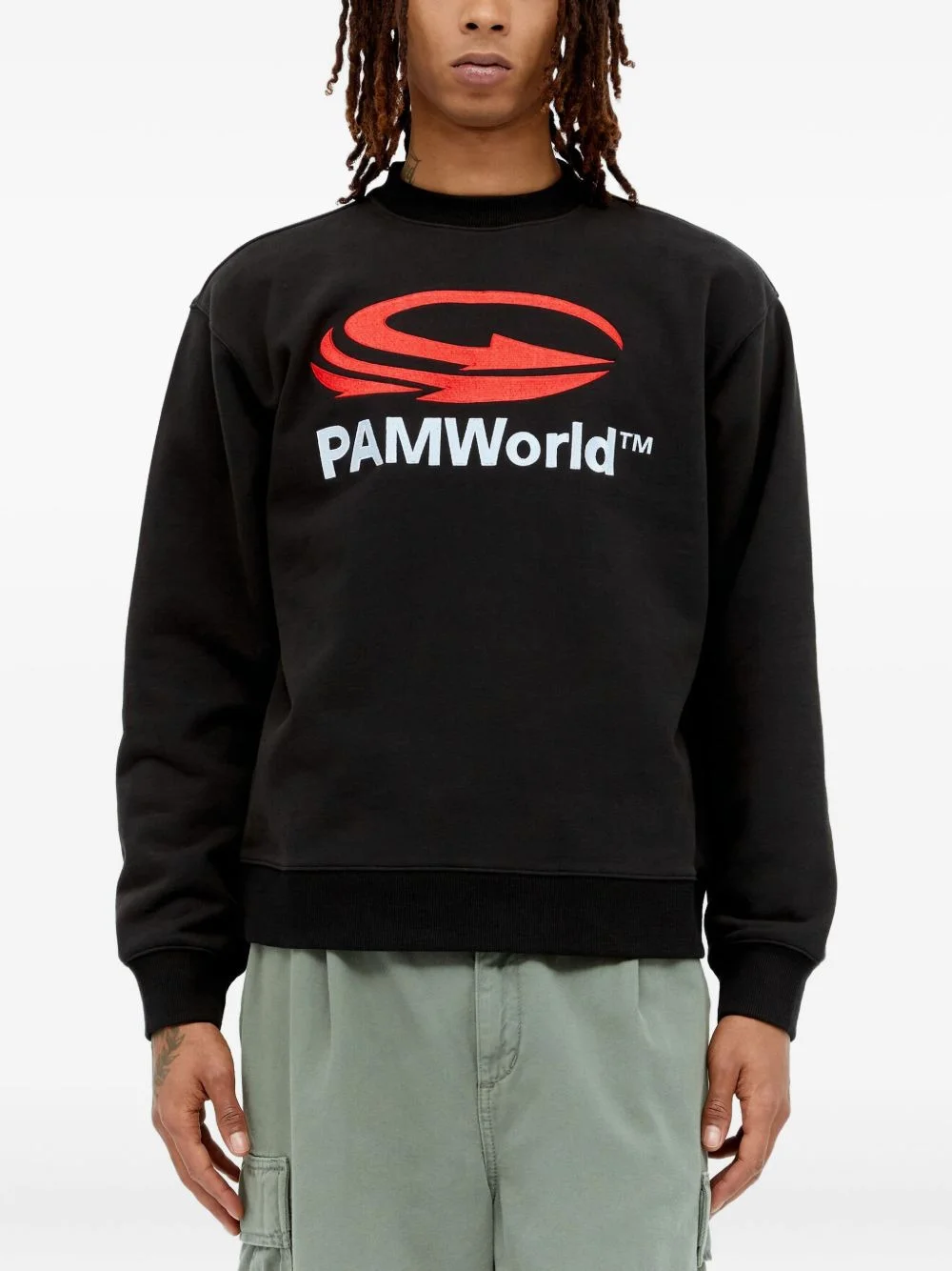 logo-print fleece sweatshirt - 1
