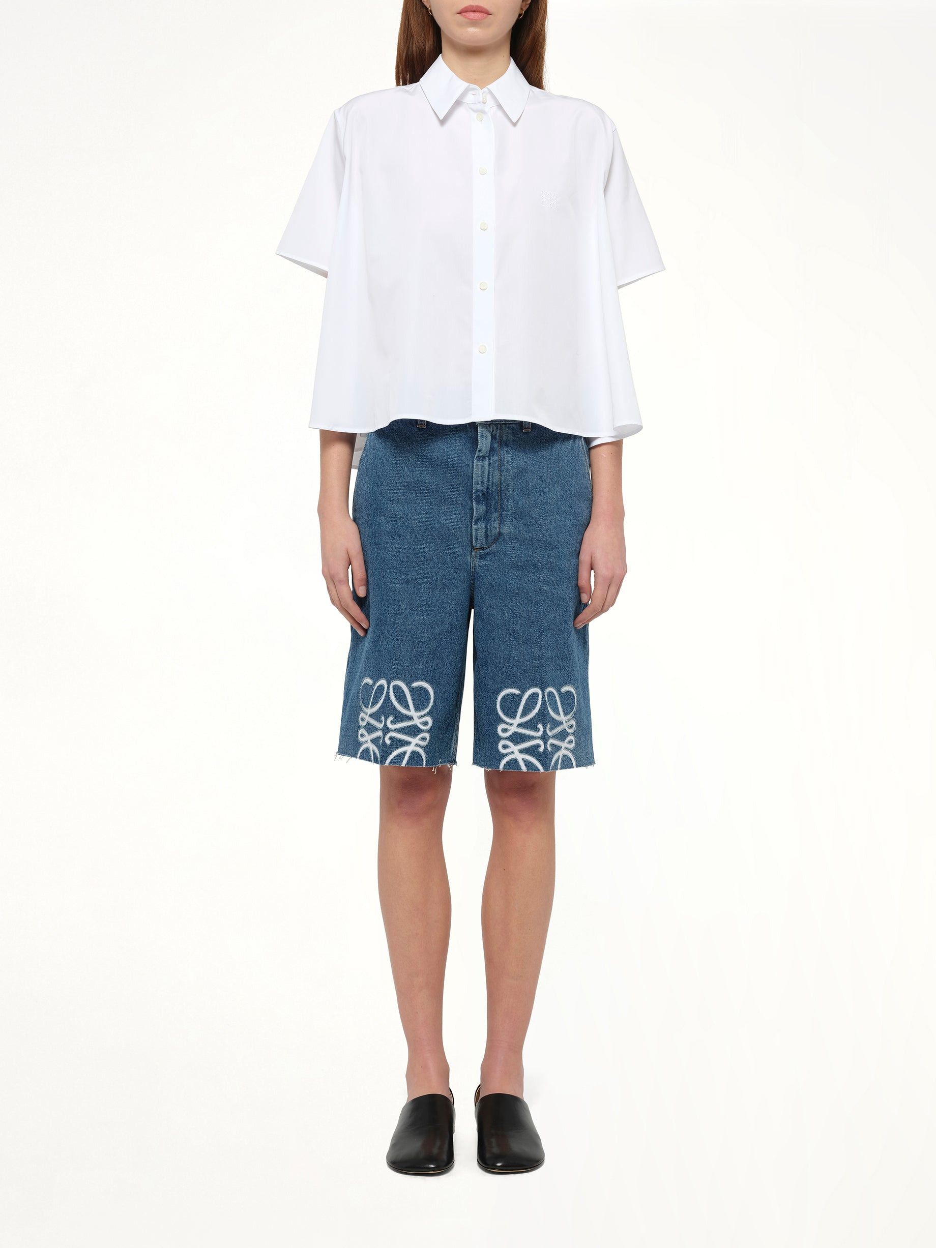 Short Sleeve Trapeze Shirt in White - 7
