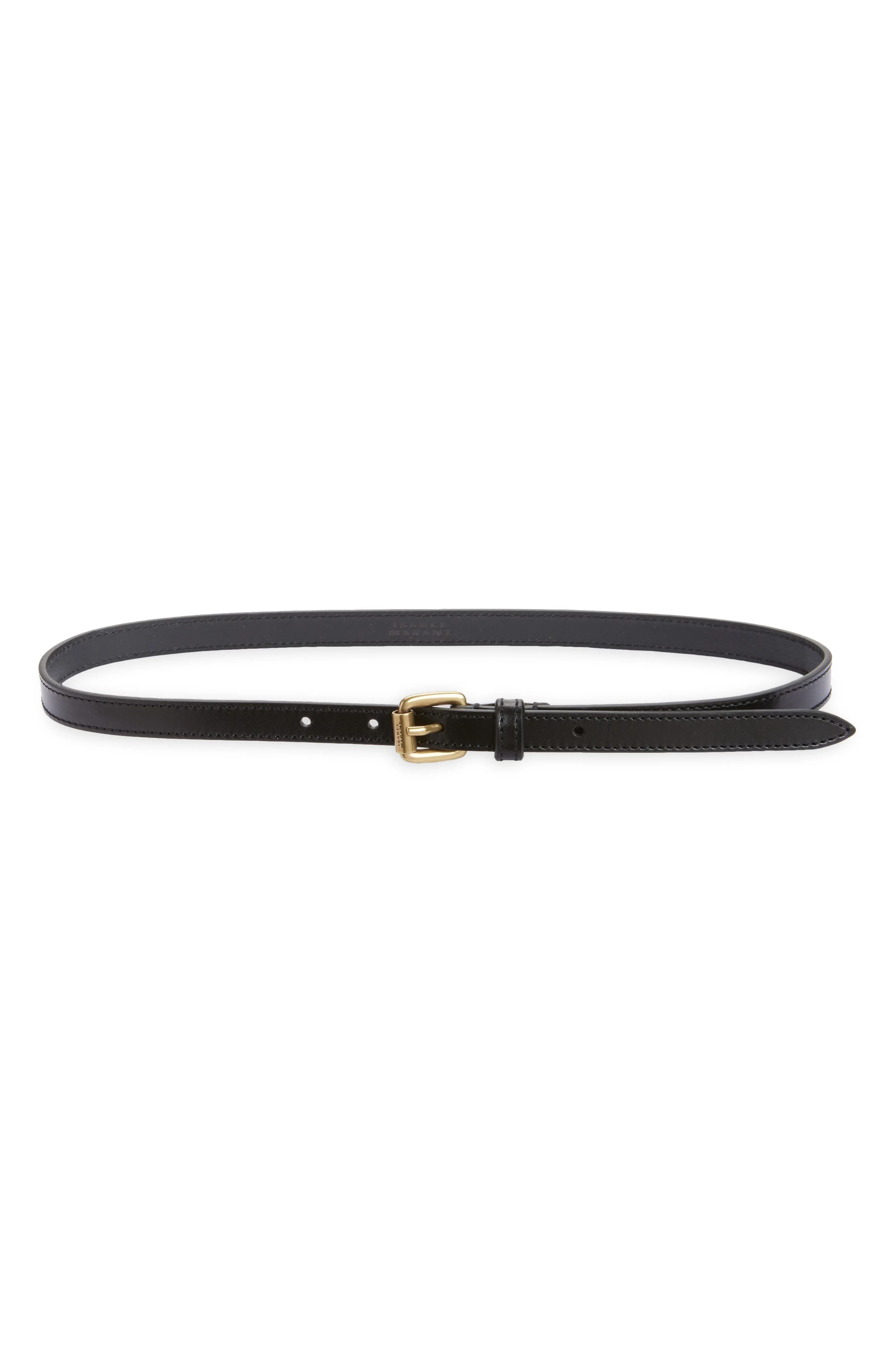 Isabel Marant Chelsea Utility Glossy Leather Belt in Black at Nordstrom - 1