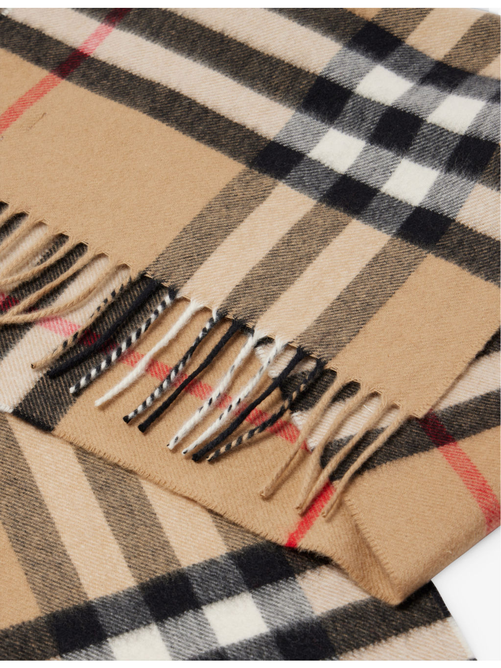 Giant Check fringed cashmere scarf - 4