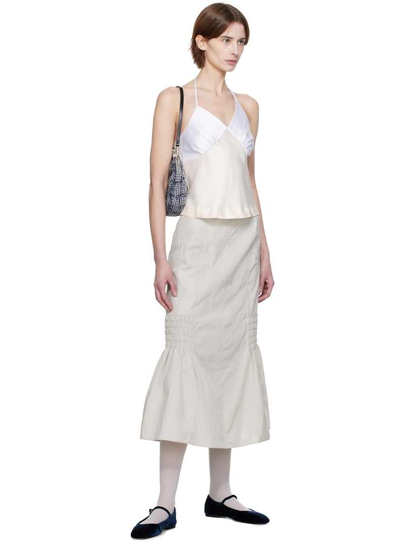 Kijun Gray Smocked Mermaid Midi Skirt outlook