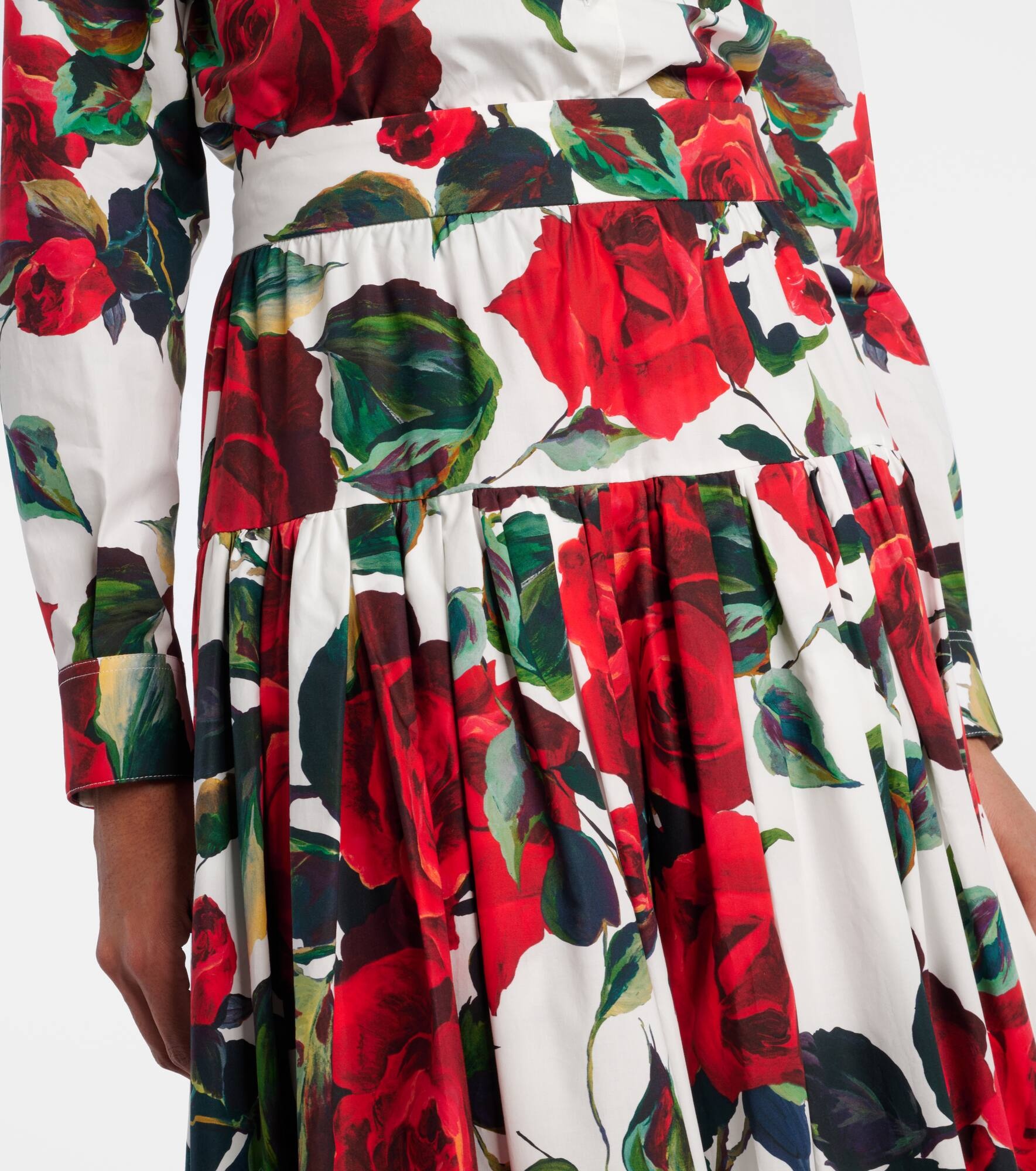 Floral tiered cotton maxi skirt - 4