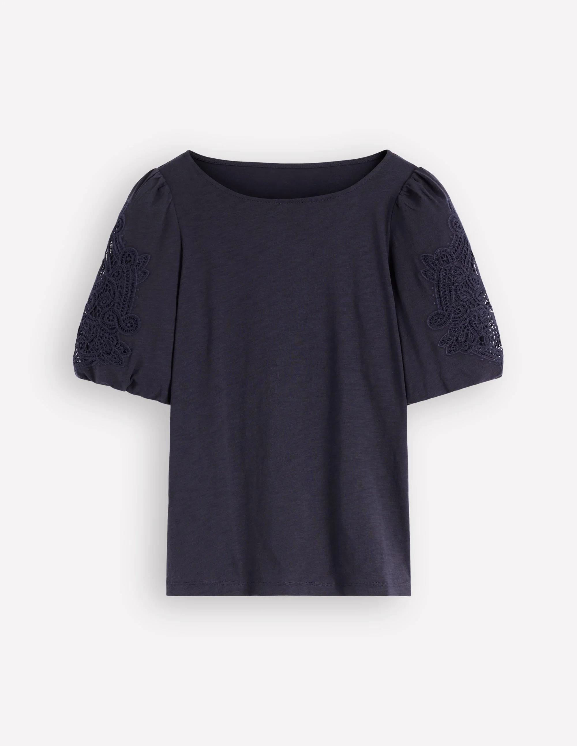 Tape Lace T-shirt-Navy - 1