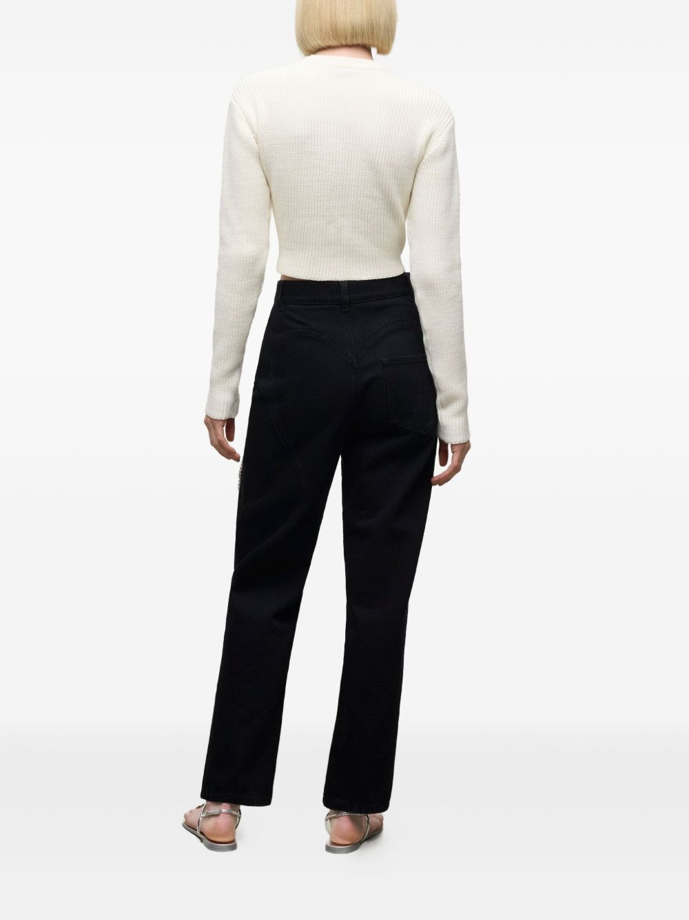 crystal-embellished crochet sweater - 3