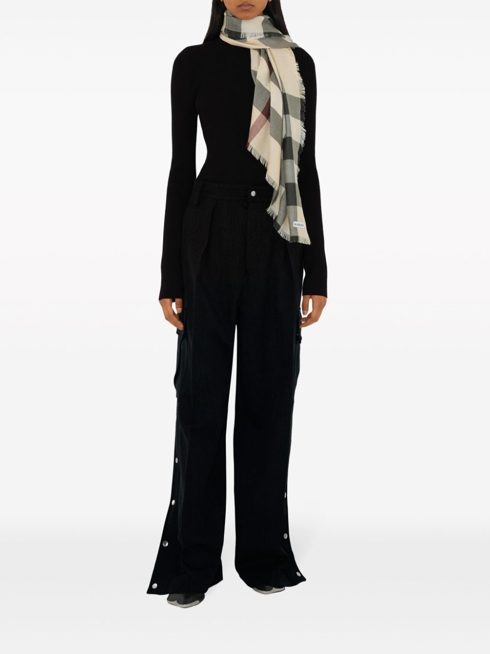 Vintage Check frayed scarf - 4