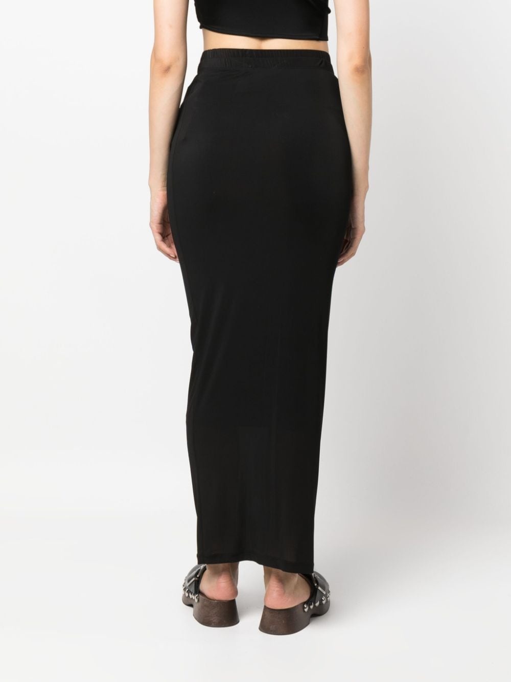 elasticated-waistband maxi skirt - 4