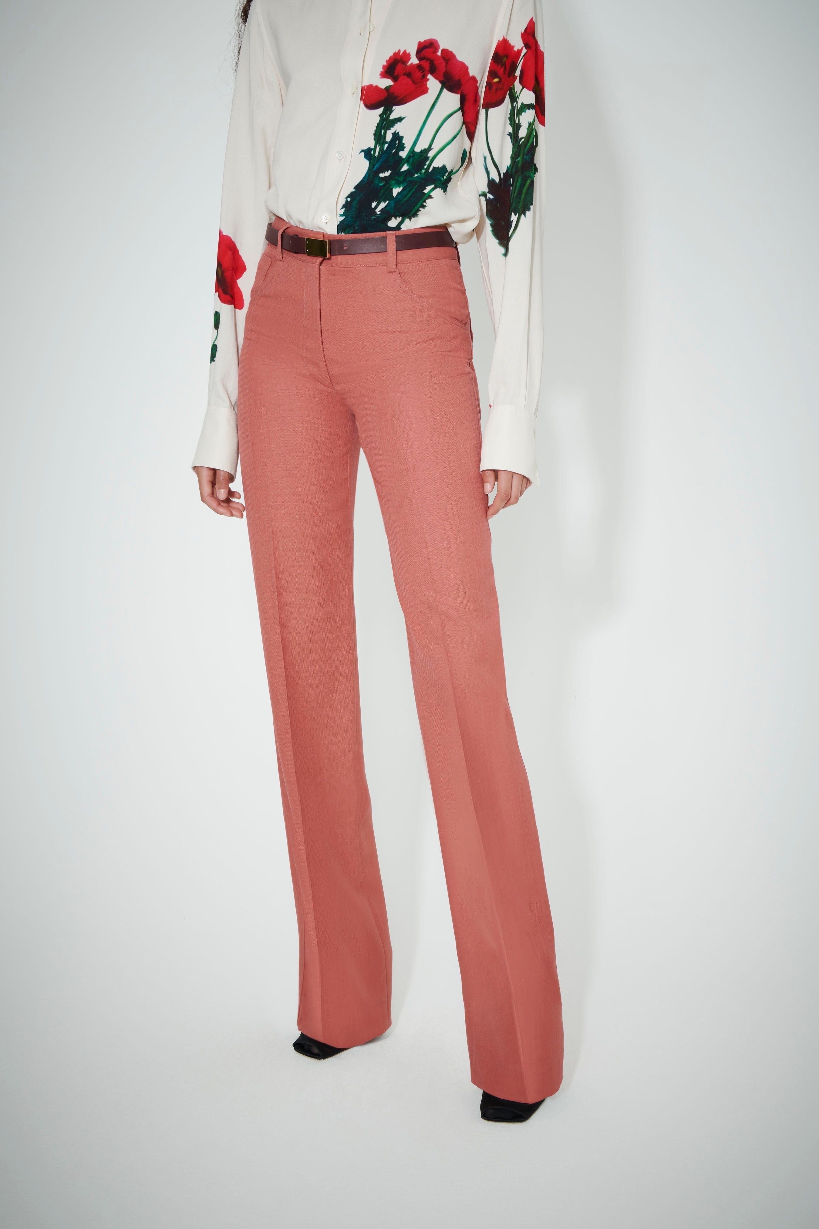 90s Straight Leg Trouser in Dusty Rose - 3