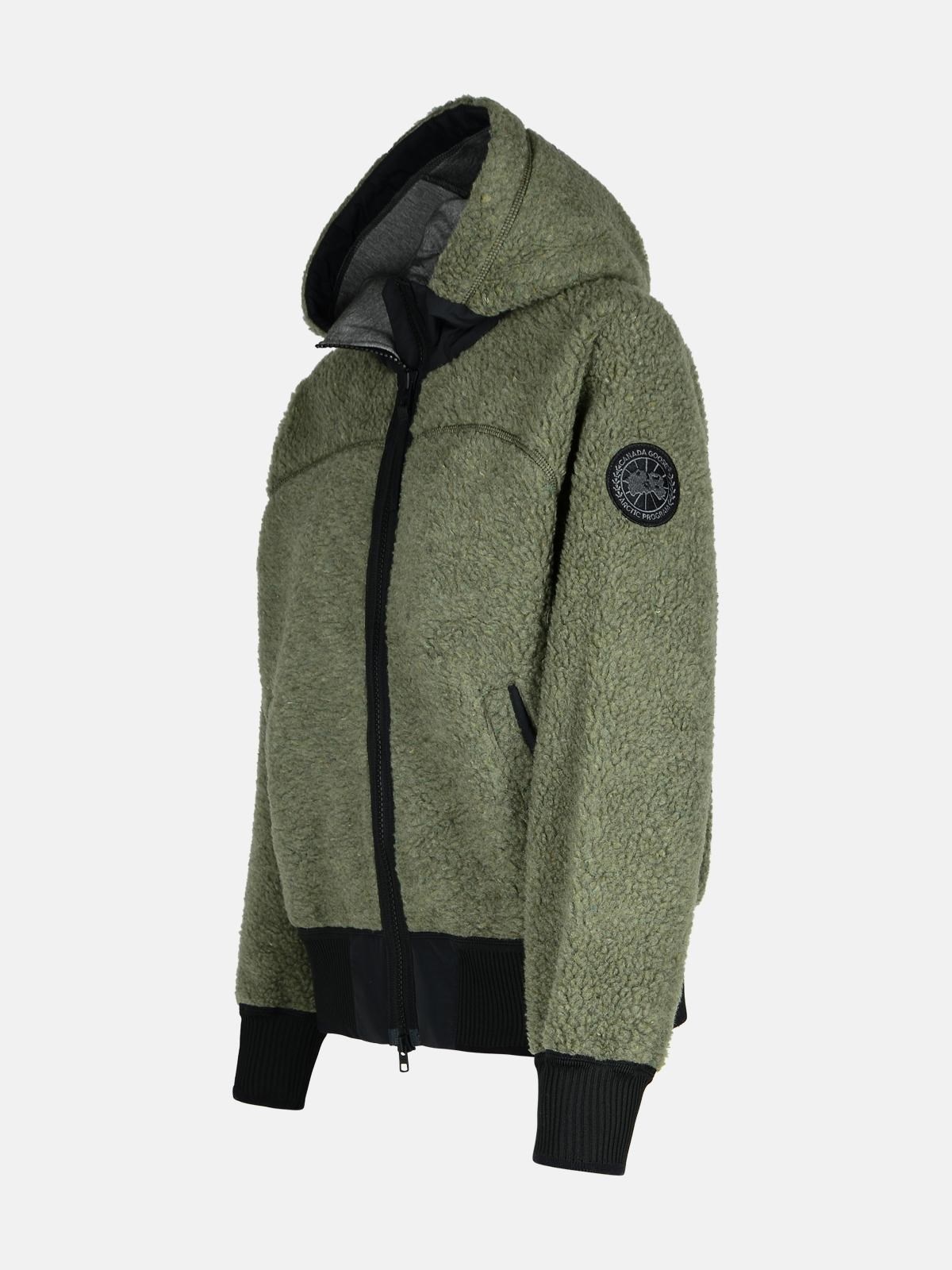 'SIMCOE' GREEN WOOL BLEND FLEECE - 2