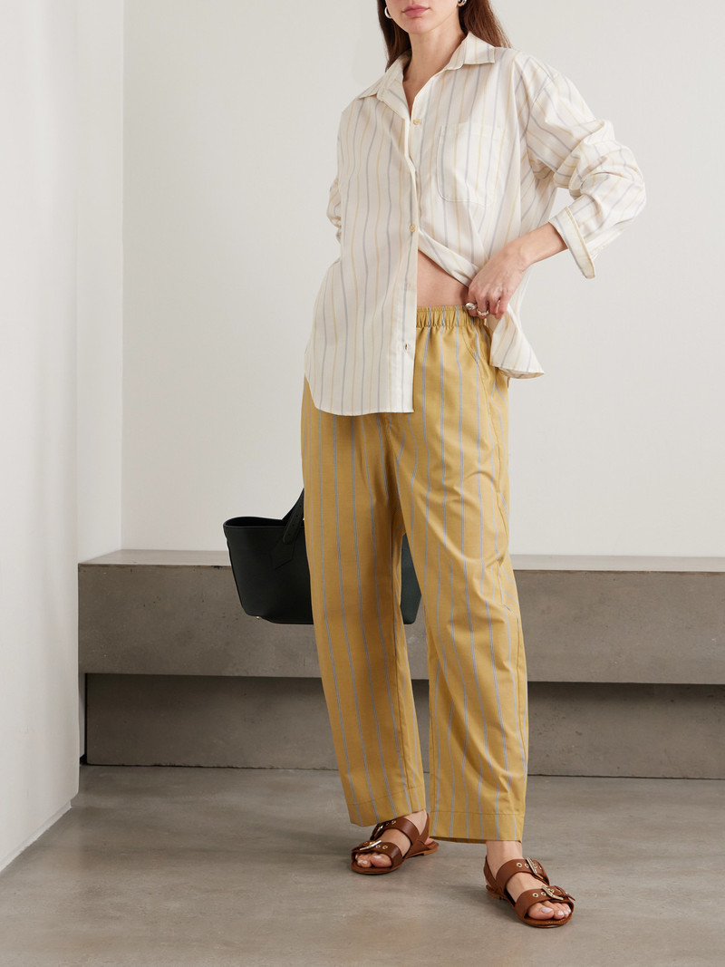 JAMIE HALLER The Boxer Striped Cotton-poplin Barrel-leg Pants outlook
