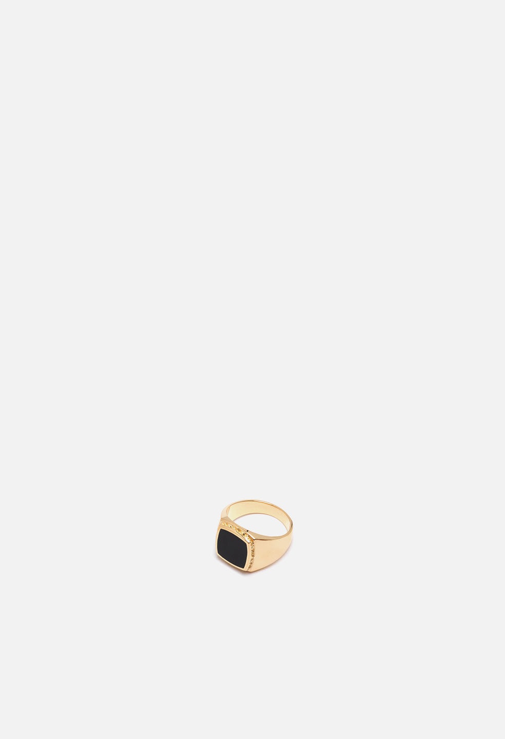 M.A.R.S BLACK ENAMEL SIGNET RING - 1