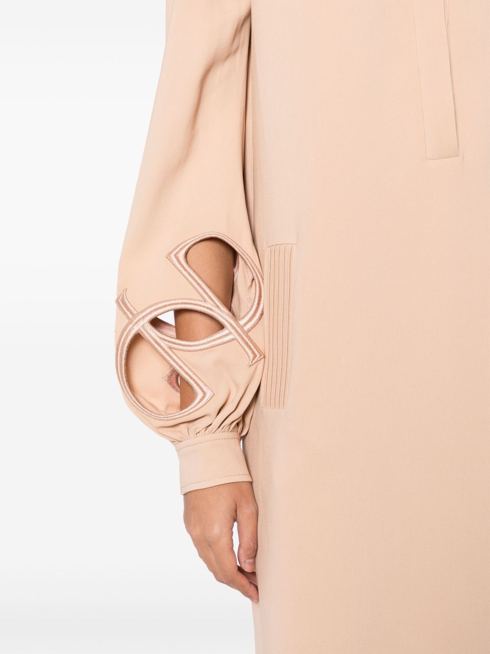 embroidered cut-out dress - 5