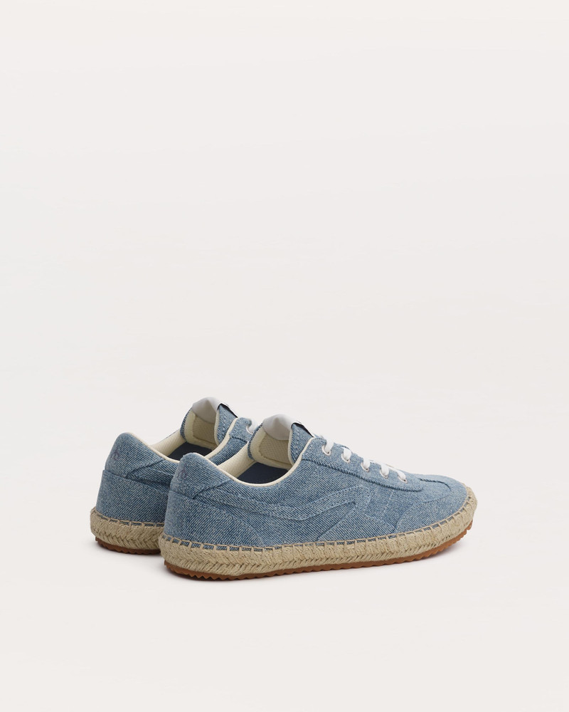 Retro Espadrille Sneakers Light-Wash Denim 4