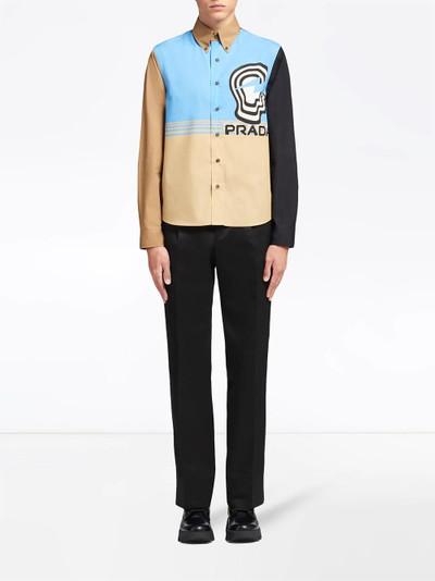 Prada colour-block face shirt outlook