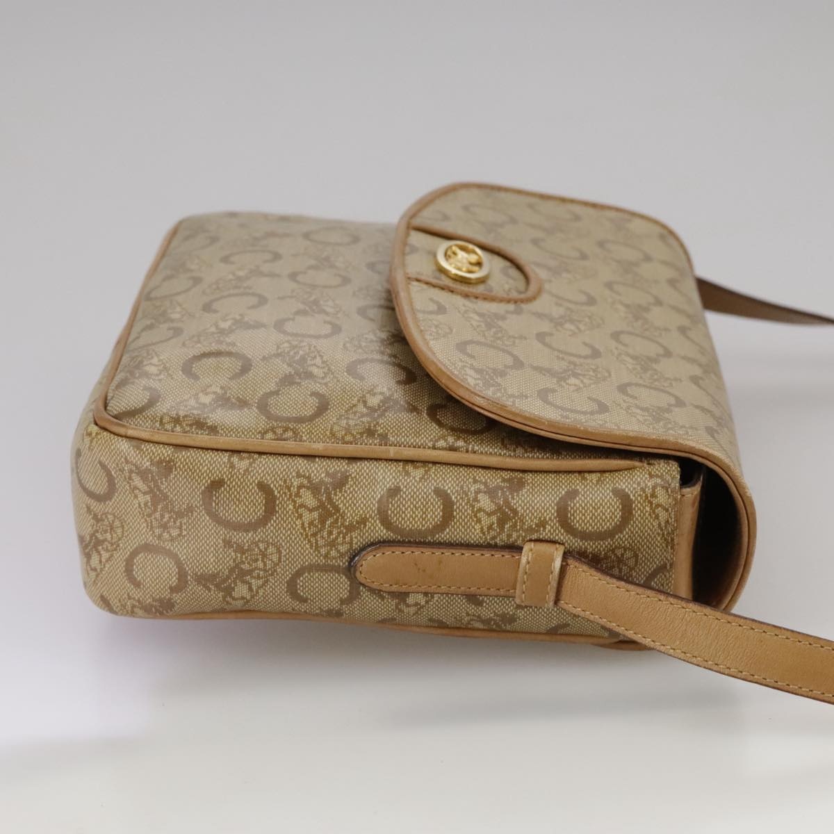 CELINE C Sulky Shoulder Bag Pvc Beige Gold - 5
