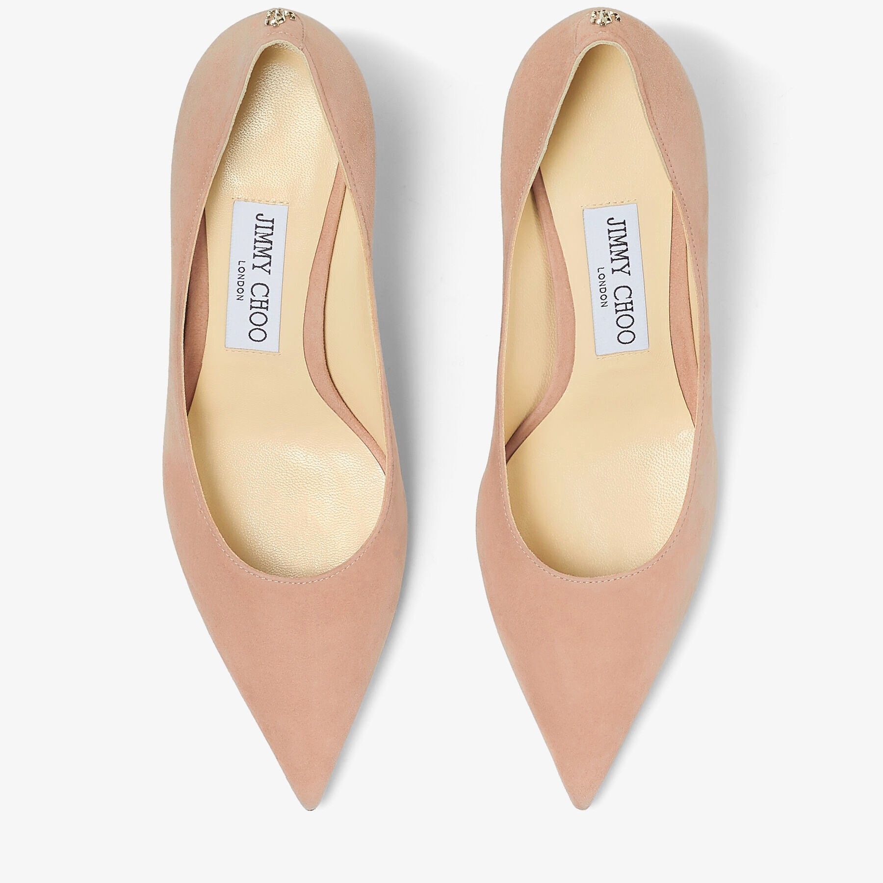 Love 65
Ballet Pink Suede Pointed Pumps with JC Emblem - 4
