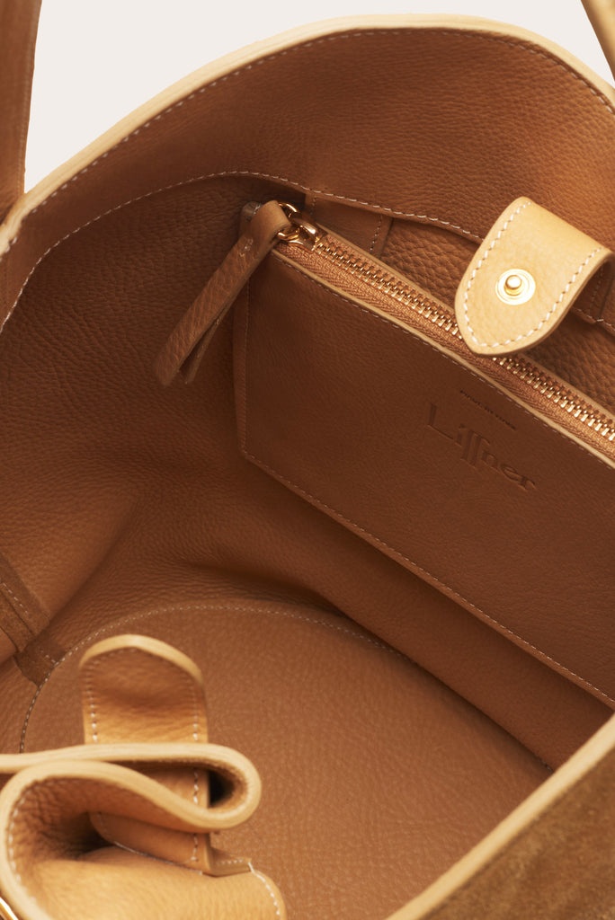 BELTED BUCKET BAG LARGE RHUM SUEDE - 4