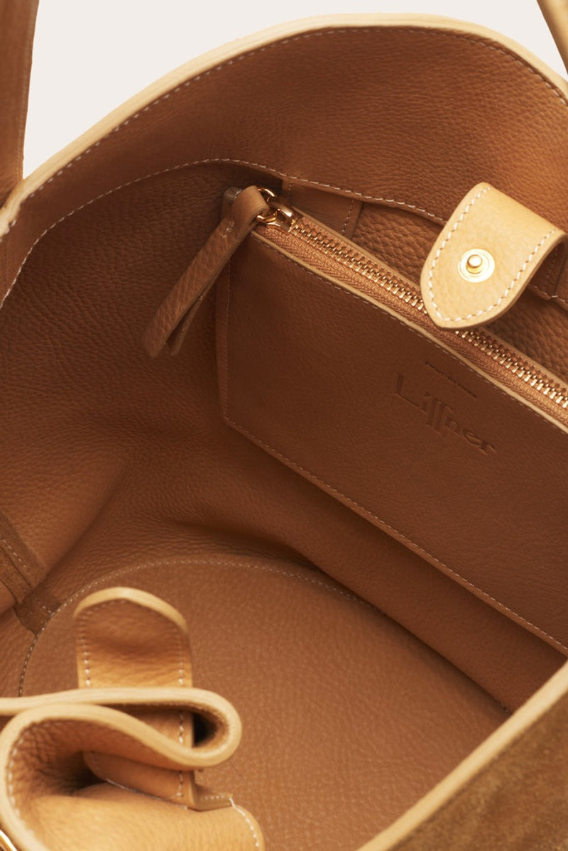 BELTED BUCKET BAG LARGE RHUM SUEDE 4