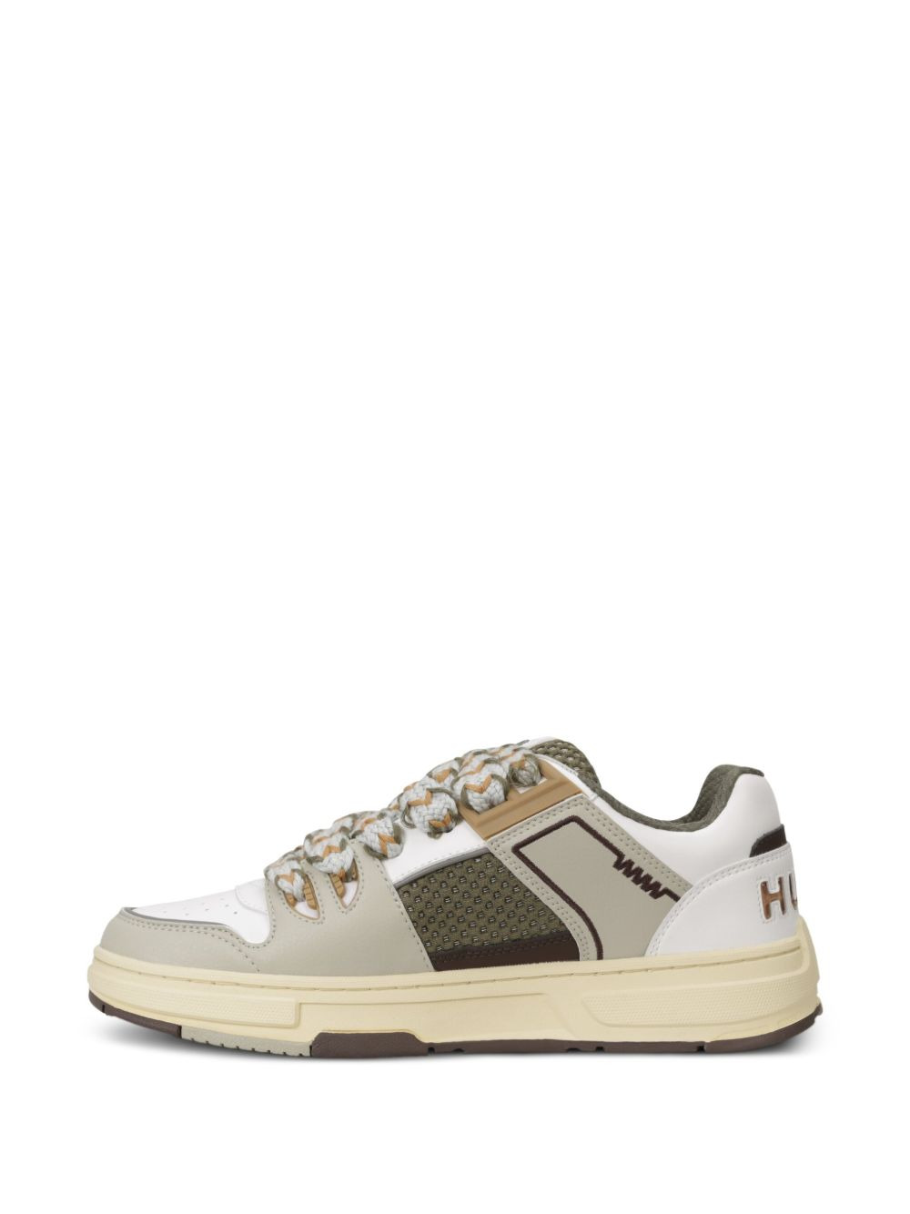 lace-up panelled sneakers - 4