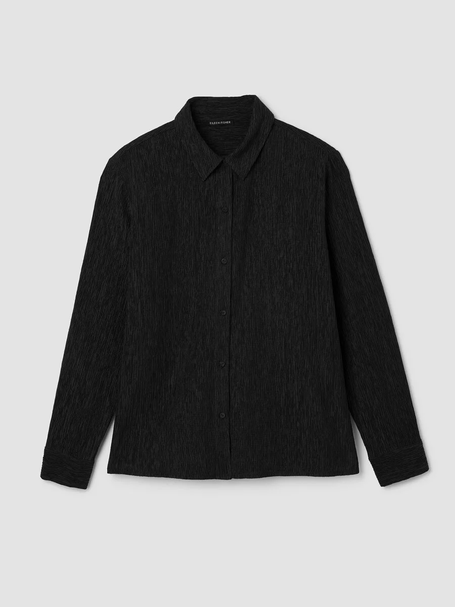 Woven Plissé Classic Collar Shirt - 1