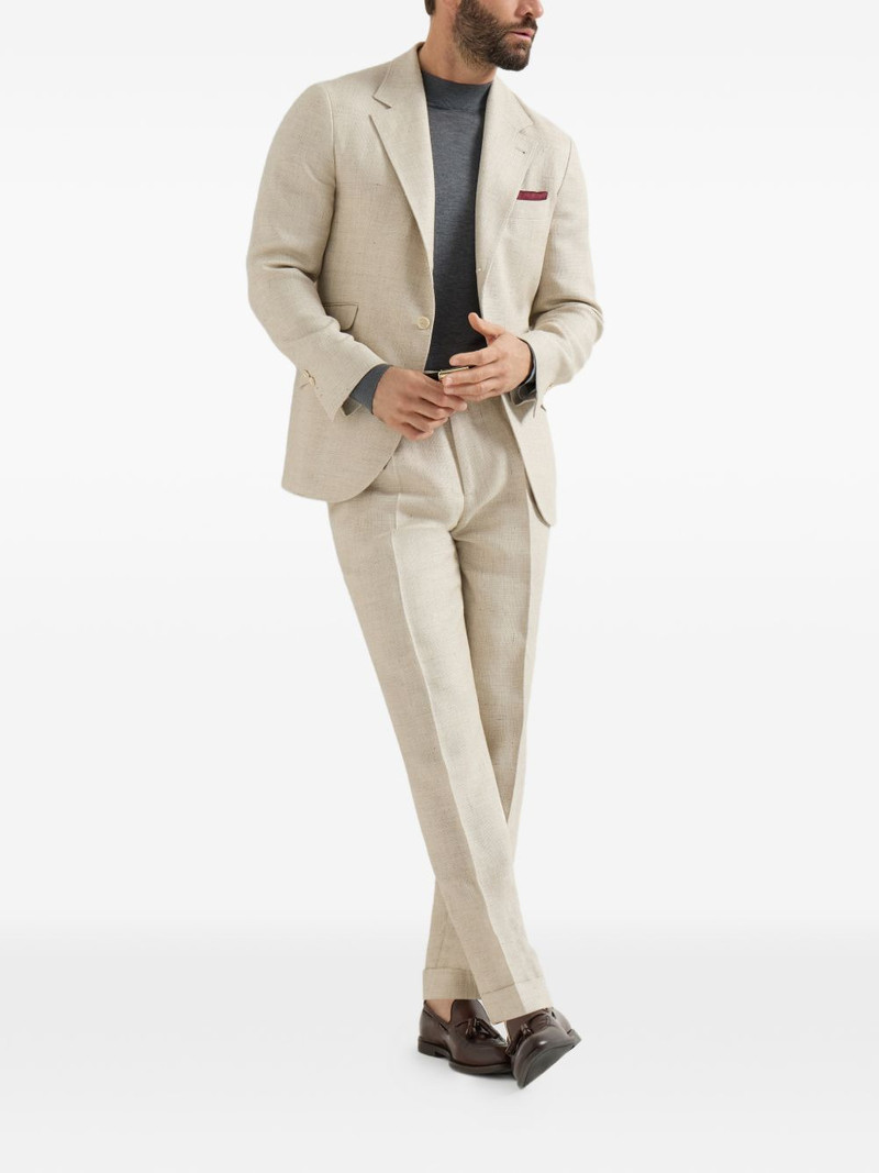 Brunello Cucinelli pleat hopsack trousers outlook