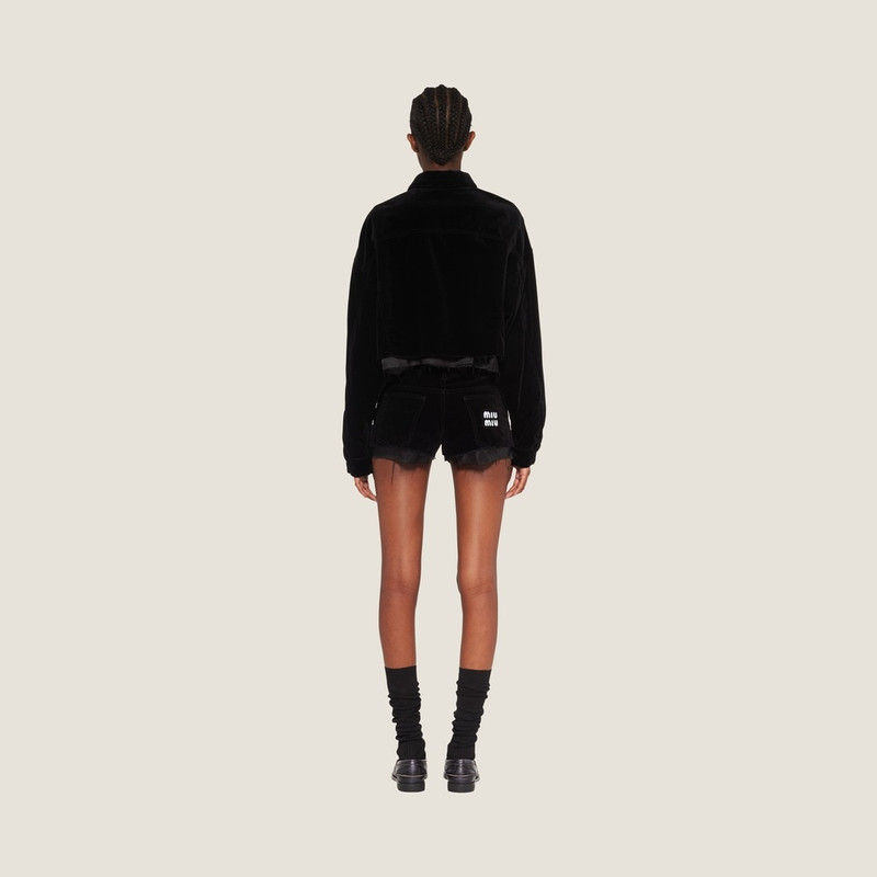 Miu Miu Washed velvet shorts outlook