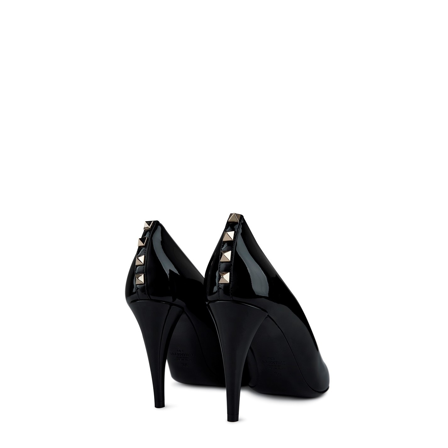 PATENT ROCKSTUD LEATHER PUMP - 5