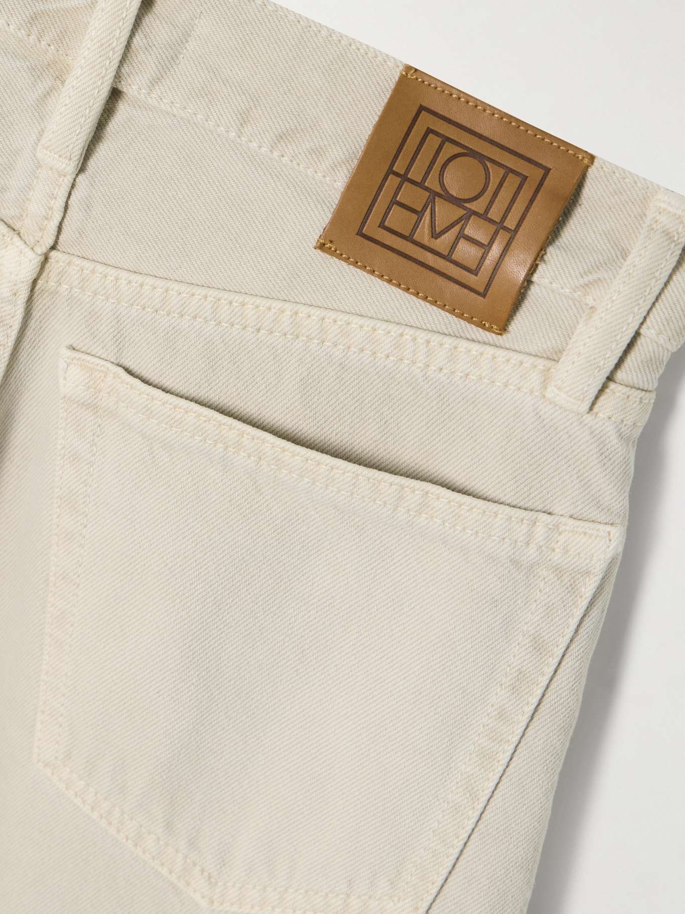 Mid-rise straight-leg organic jeans Beige - 6