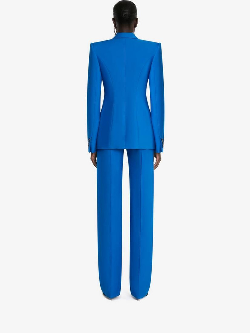 Women's High-waisted Wide Leg Trousers in Galactic Blue 4