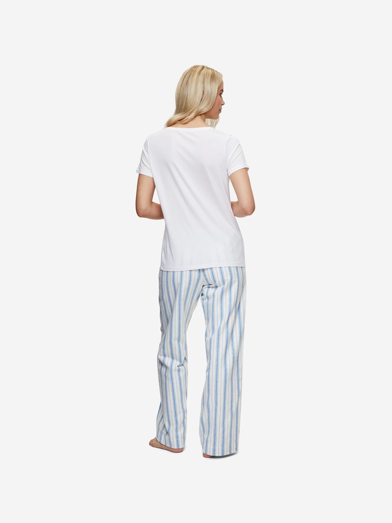 Women's Lounge Trousers Kelburn 31 Brushed Cotton Blue - 4