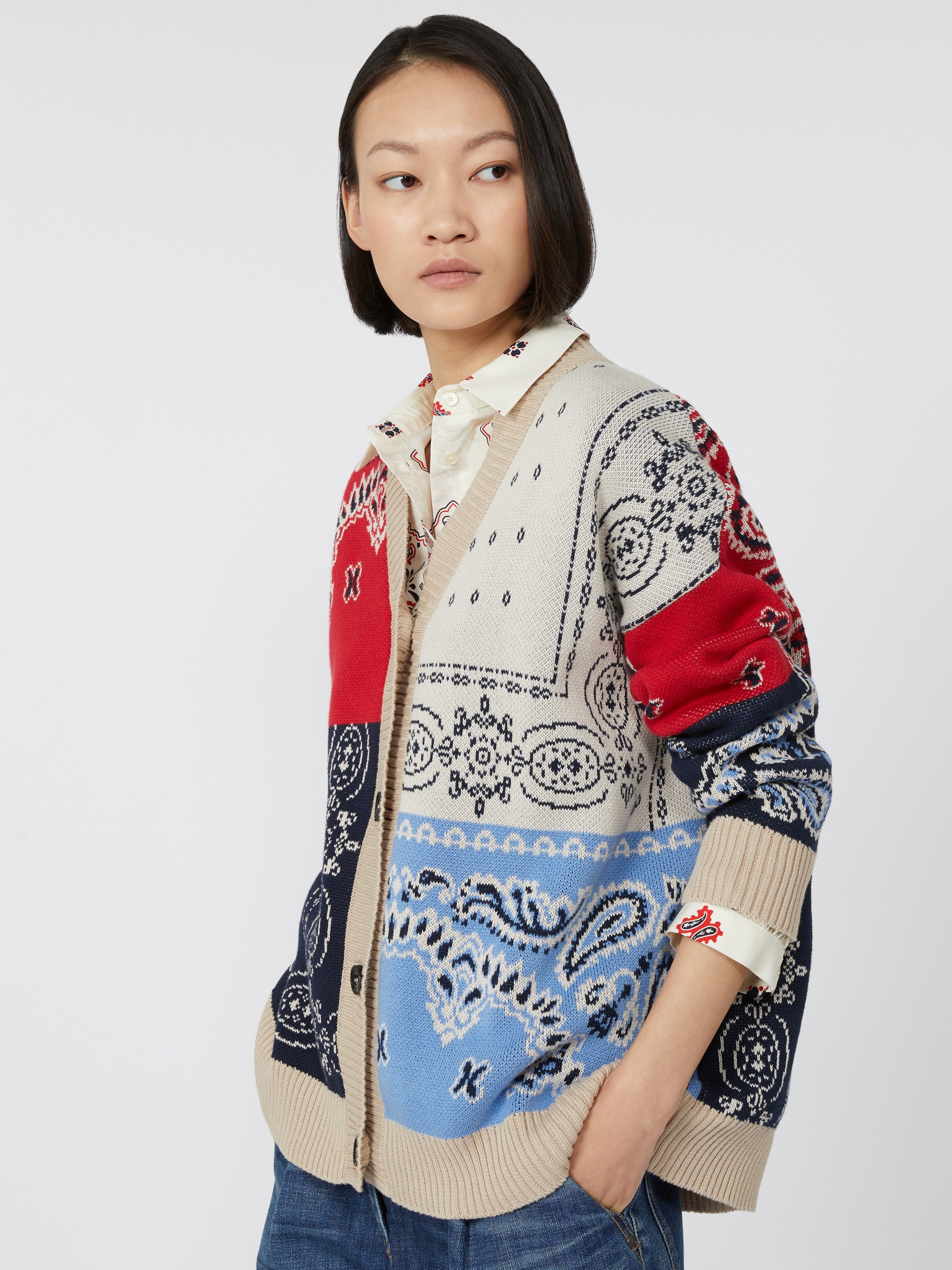 BAOBAB Oversized jacquard yarn cardigan - 5