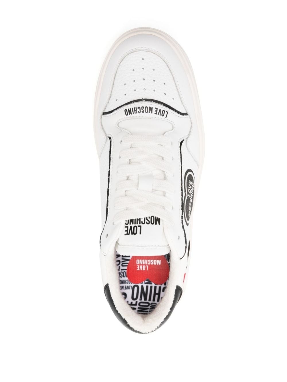 logo-print leather sneakers - 4