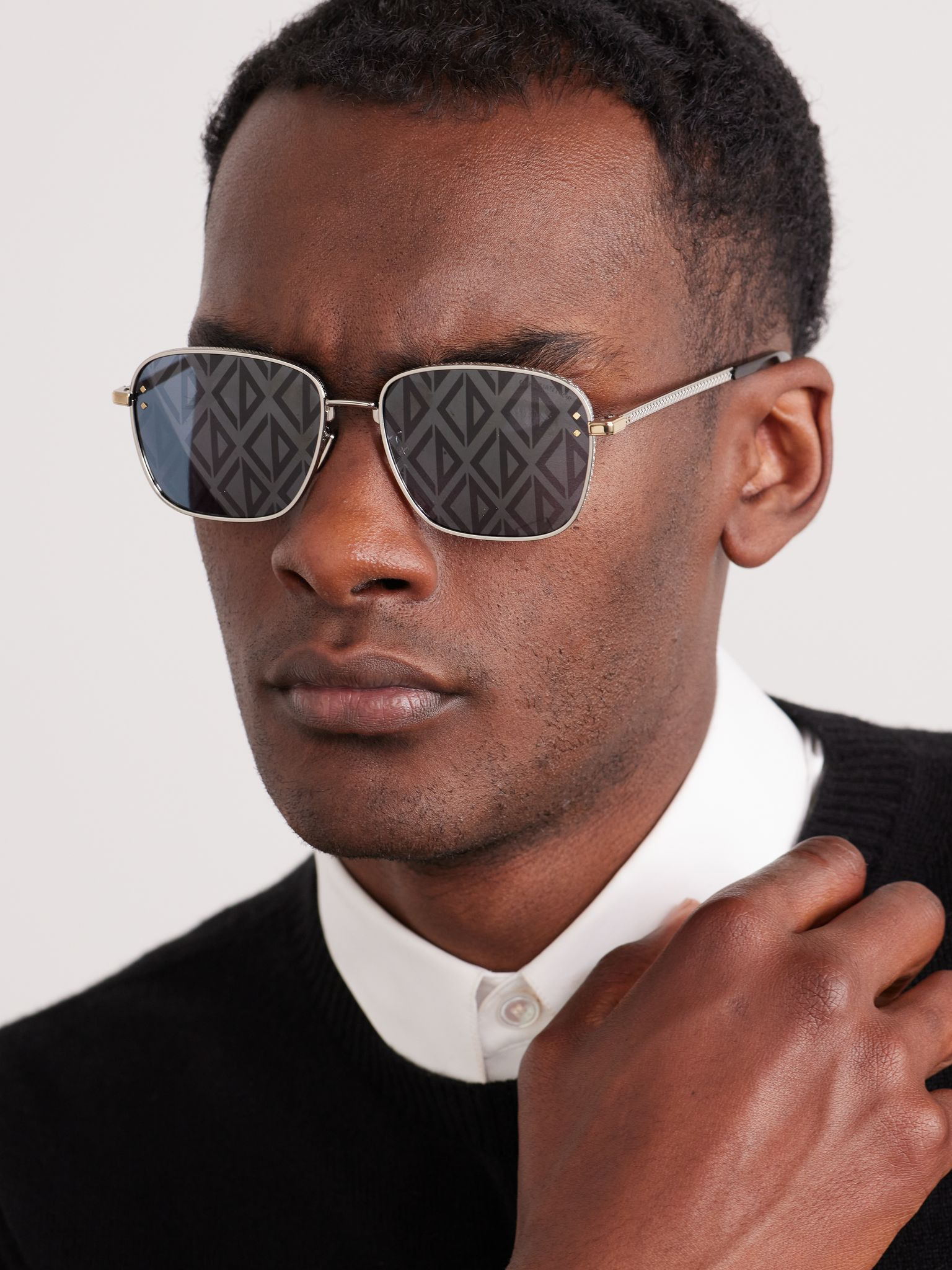 CD Diamond S4U D-Frame Silver-Tone and Acetate Sunglasses Silver - 4