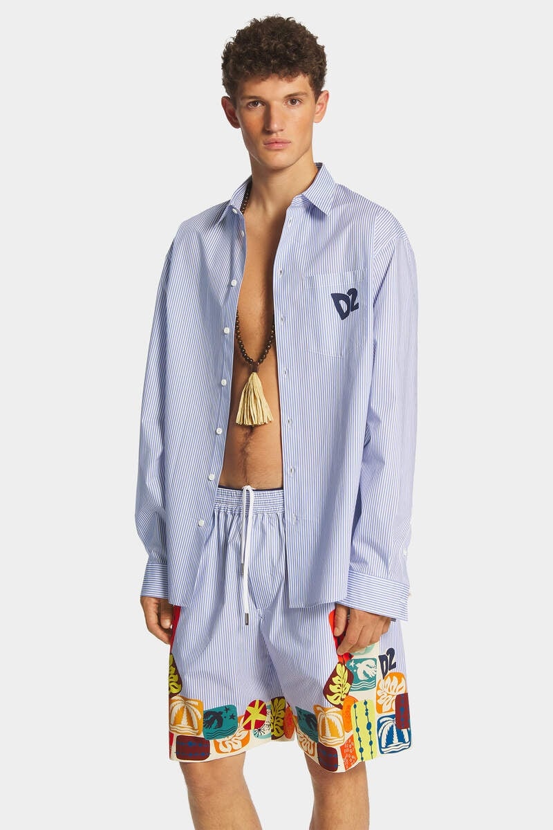 SUMMER LOVERS OVERSIZED PINSTRIPE SHIRT - 3