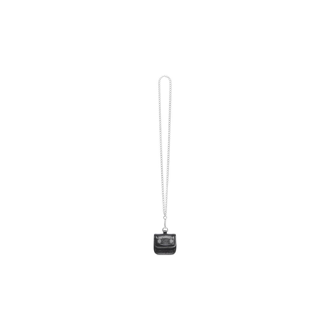 Women's Le Cagole Flap Earpods With Chain in Black - 1