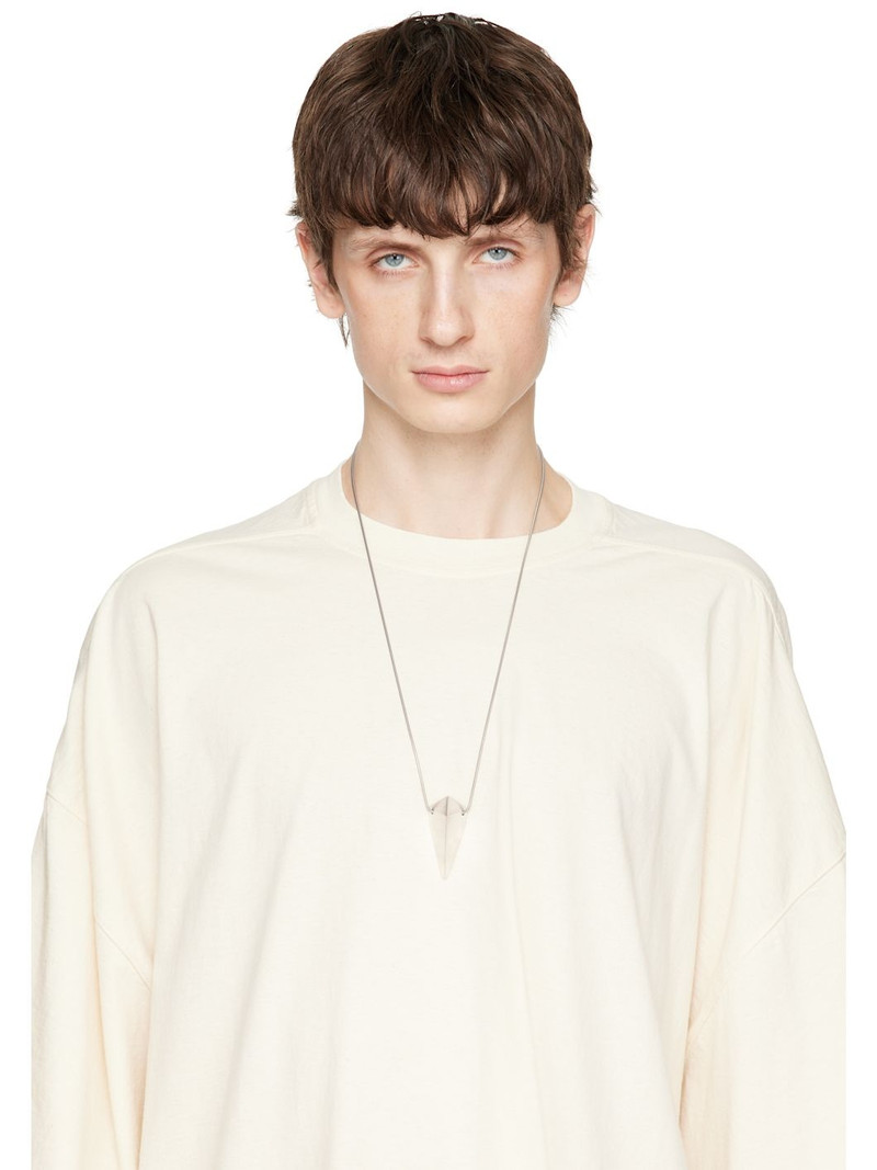 Rick Owens Silver Hollywood Pyramid Charm Necklace outlook