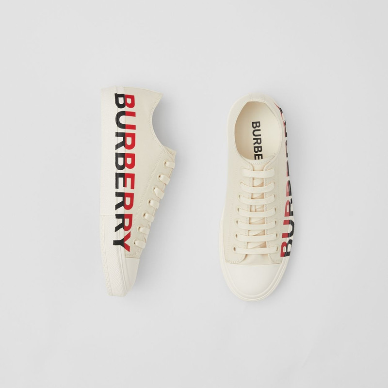 Burberry Logo Print Cotton Canvas Sneakers outlook