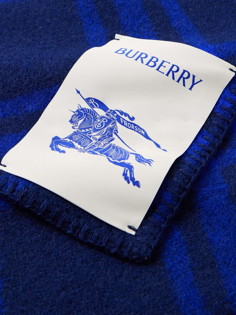 Logo-Appliquéd Checked Wool Scarf 3