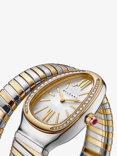 BVLGARI BR858992 Serpenti Tubogas 18ct yellow-gold, stainless steel and brilliant-cut diamond quartz watch outlook