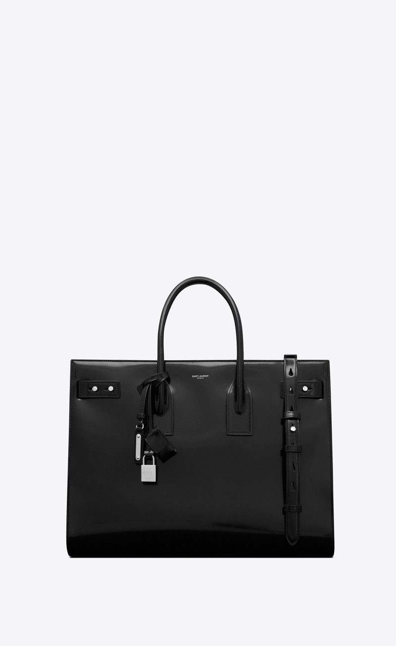 sac de jour thin large in glazed leather - 1