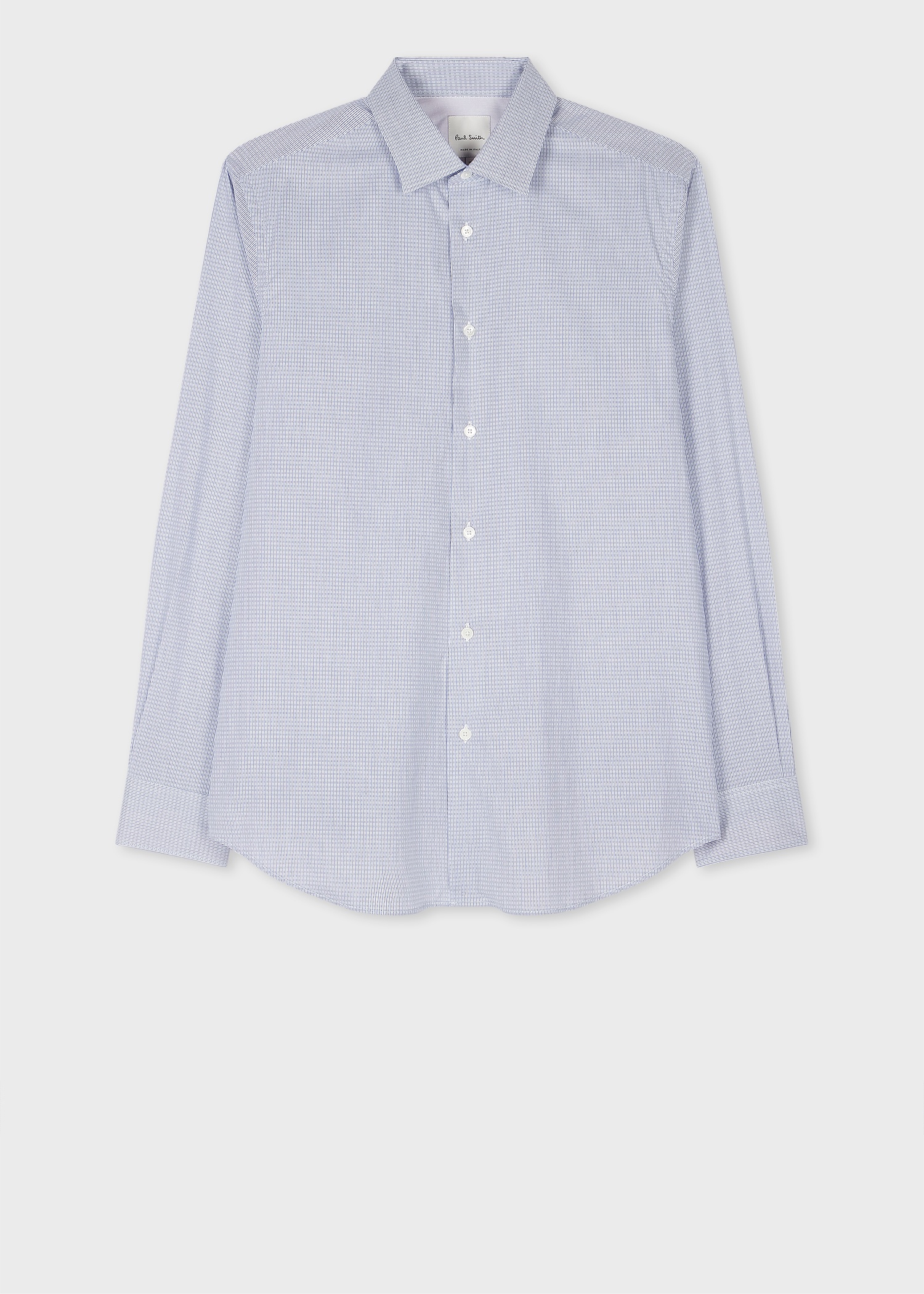 Tailored-Fit Blue Broken Stripe Easy Care Shirt - 1